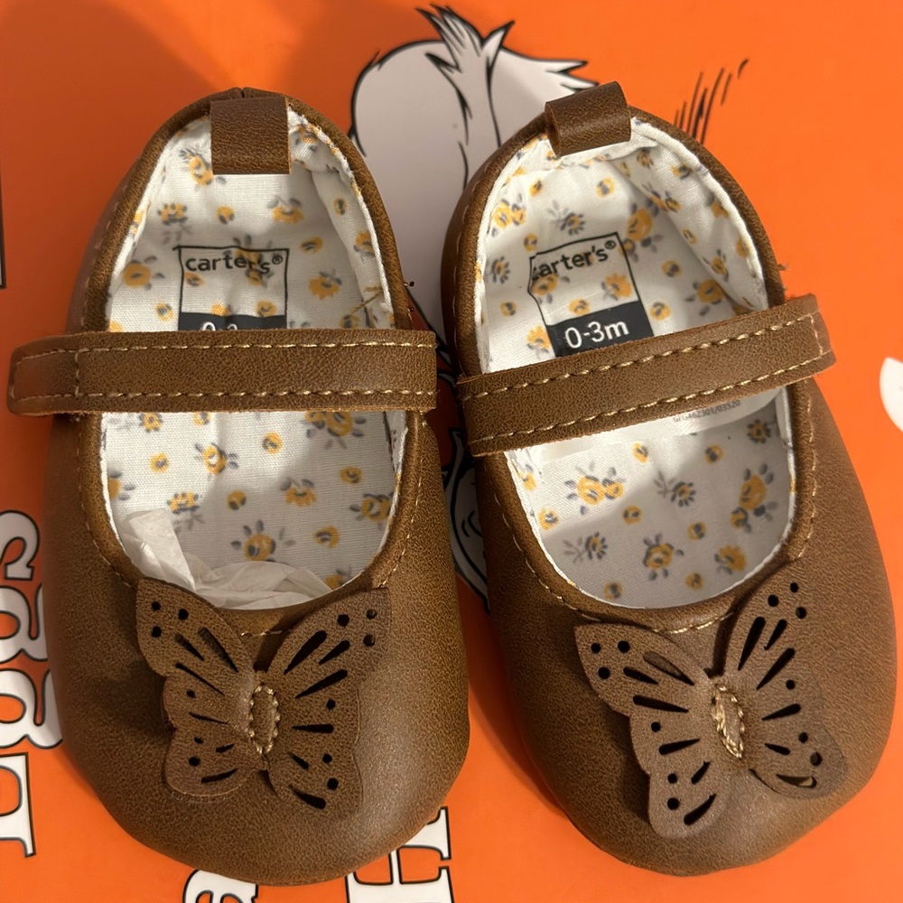 Brown baby girl shoes